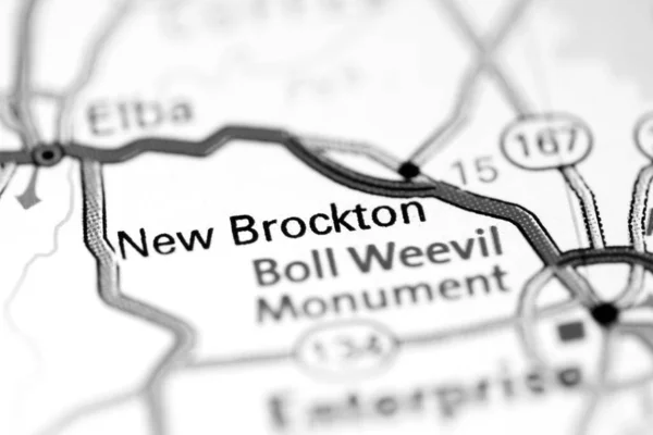 Nuevo Brockton Alabama Eeuu Mapa — Foto de Stock