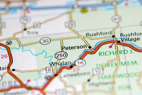 Peterson Iowa Usa Auf Einer Karte — Stockfoto
