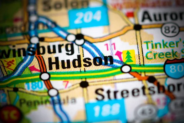 Hudson Ohio Stati Uniti Una Mappa — Foto Stock