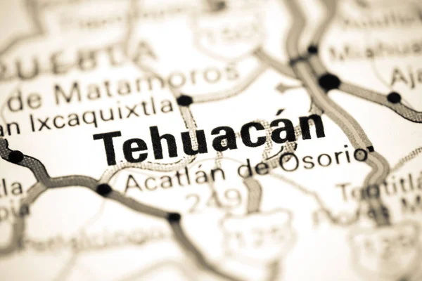 Tehuacan. Mexico on a map