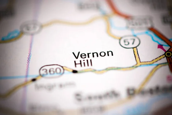 Vernon Hill. Virginia. USA on a geography map