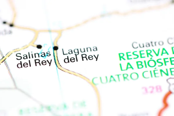 Laguna Del Rey México Sobre Mapa — Fotografia de Stock