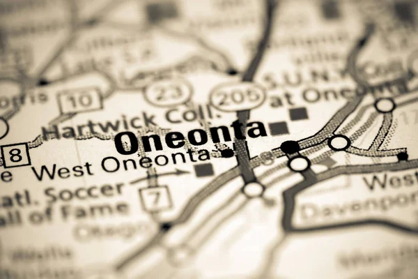 Oneonta New York Usa Mapě — Stock fotografie