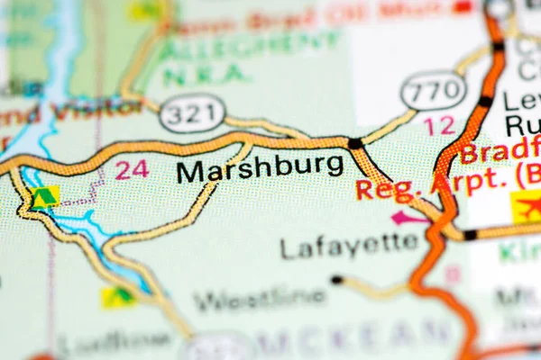 Det Marshburg Pennsylvania Usa Karta — Stockfoto