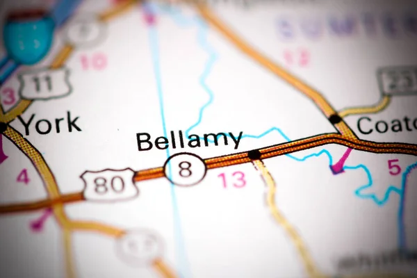 Bellamy Alabama Eeuu Mapa — Foto de Stock