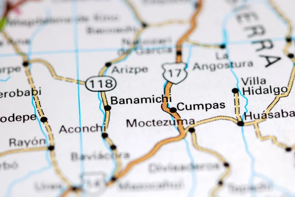 Banamichi. Mexico on a map