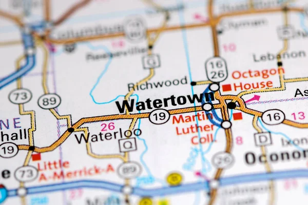 Watertown Wisconsin Eeuu Mapa — Foto de Stock