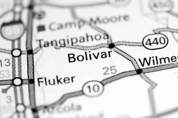 ボリバルだ ルイジアナ州 地図上のアメリカ — ストック写真
