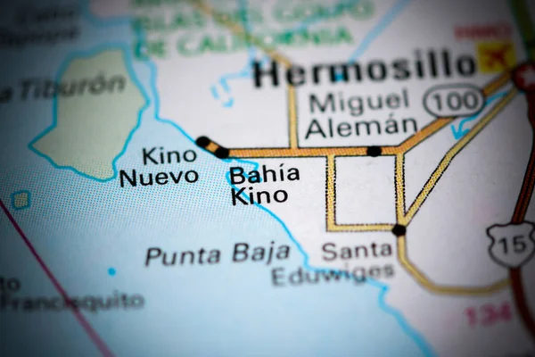 Bahia Kino. Mexico on a map