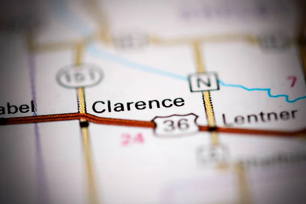 Clarence Missouri Stati Uniti Una Mappa Geografica — Foto Stock