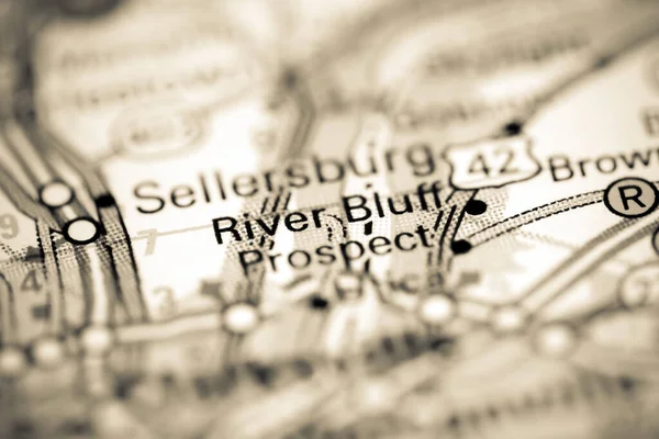 River Bluff Indiana Eeuu Mapa Geográfico — Foto de Stock