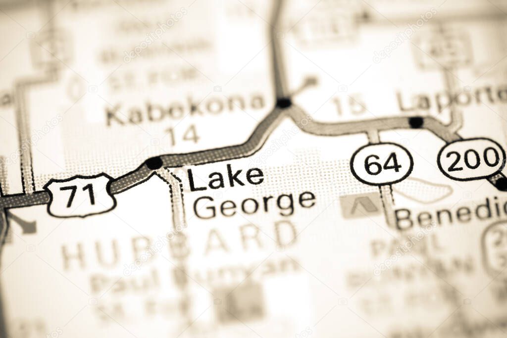 Lake George. Minnesota. USA on a map