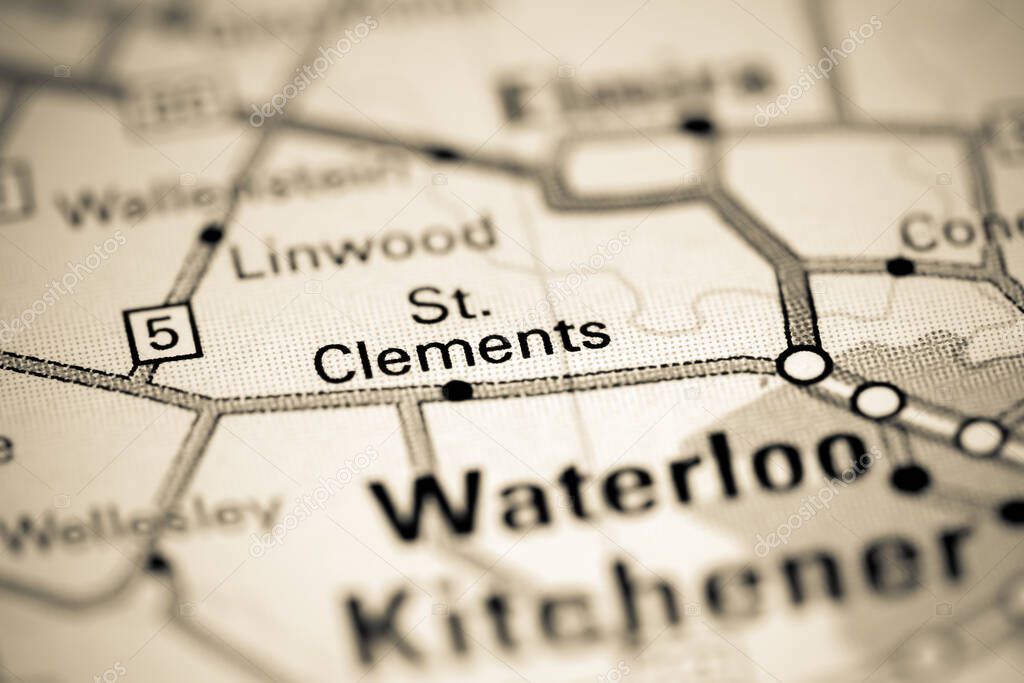 St. Clements. Canada on a map