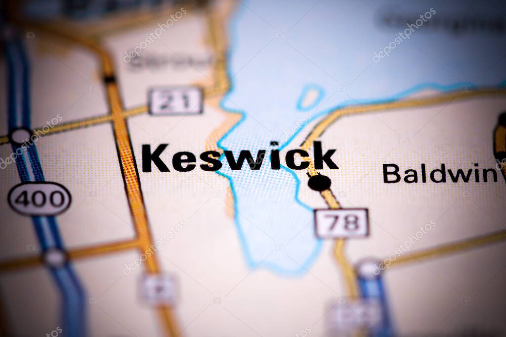 Keswick. Canada on a map