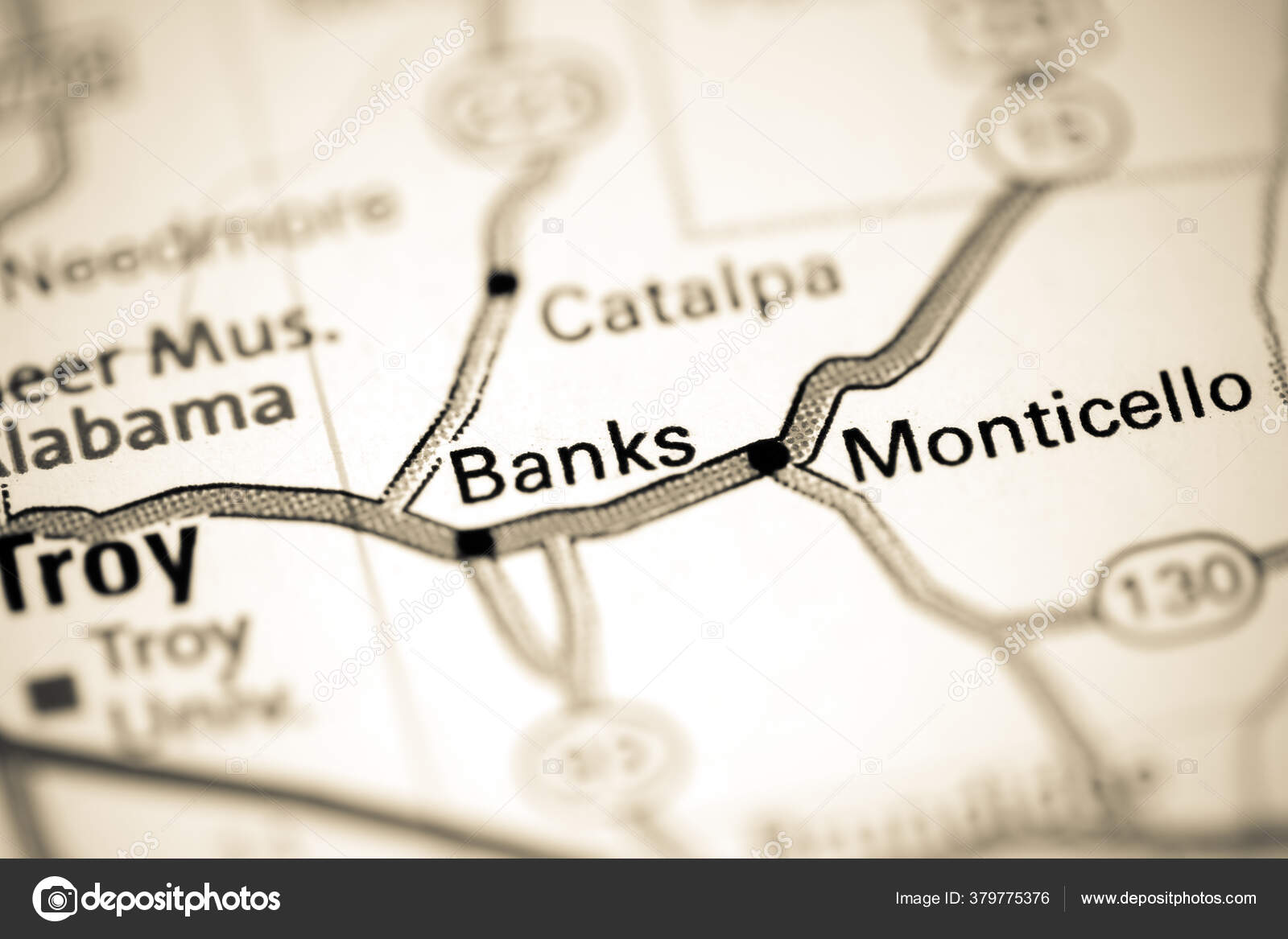 Banks Alabama Usa Map — Stock Photo © aliceinwonderland2020 379775376
