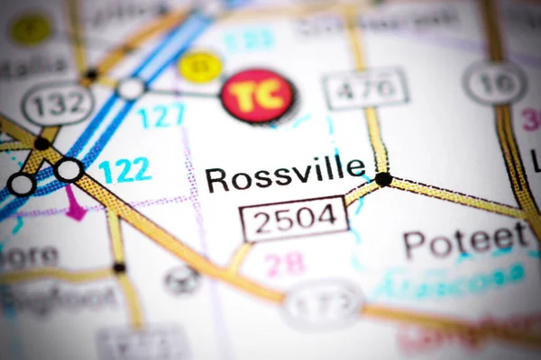 Rossville Texas États Unis Sur Une Carte — Photo