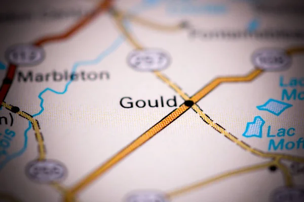 Gould Canadá Sobre Mapa — Fotografia de Stock