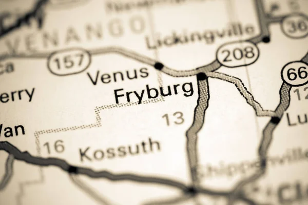 Fryburg Pennsylvanie États Unis Sur Une Carte — Photo