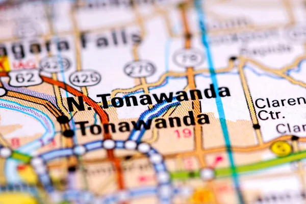 North Tonawanda. New York. USA on a map