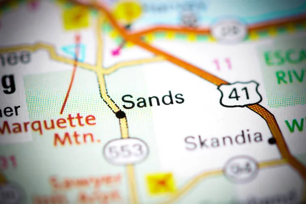 Sands. Michigan. USA on a map