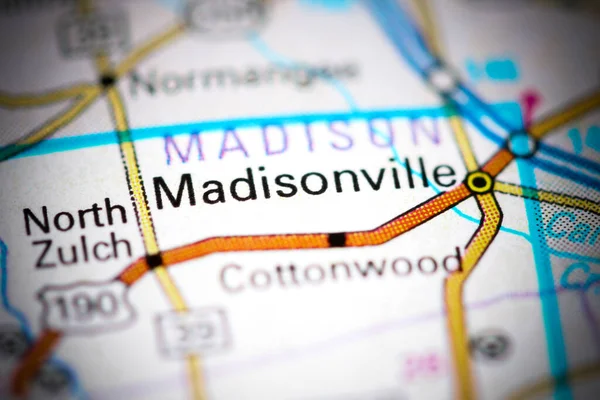 Madisonville 德克萨斯 地图上的美国 — 图库照片