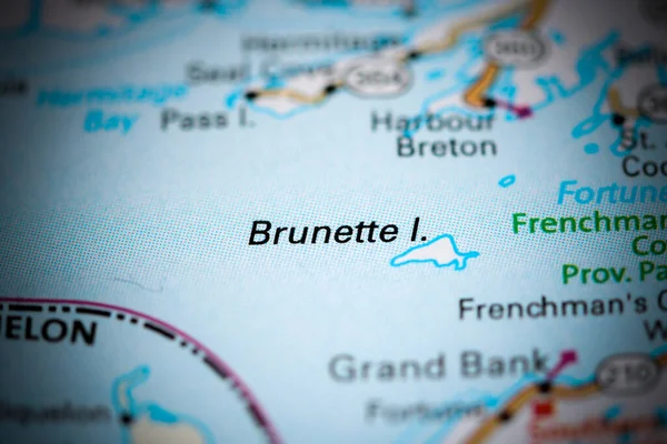 Brunette Island. Canada on a map