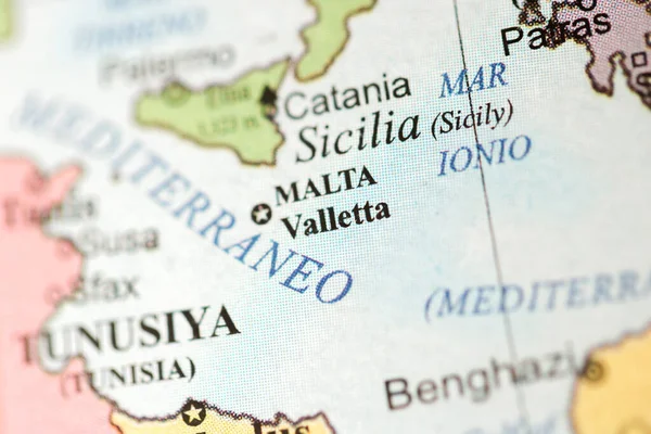 Valletta. Europe on a geography map