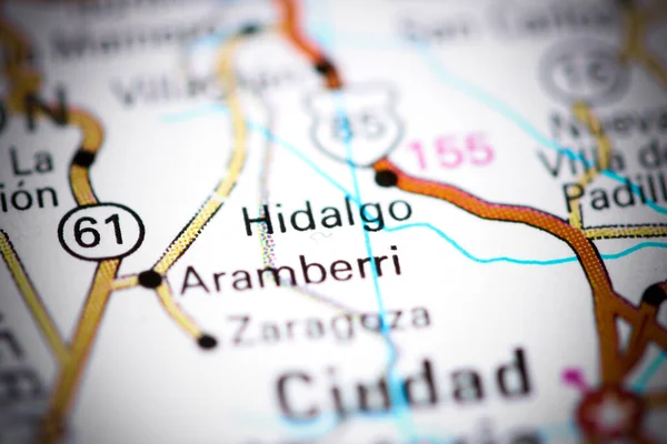Hidalgo. Mexico on a map