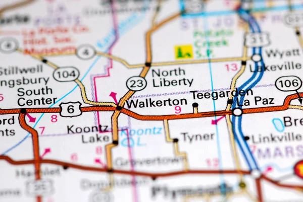 Walkerton Indiana États Unis Sur Une Carte — Photo