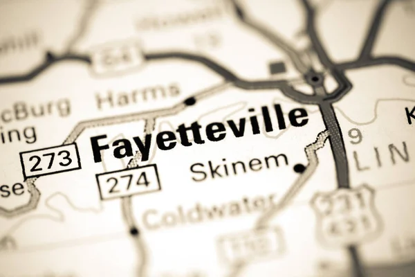 Fayetteville Tennissee Usa Auf Einer Karte — Stockfoto