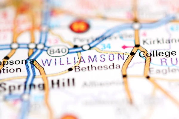 Williamsone Tennessee Usa Mapě Geografie — Stock fotografie