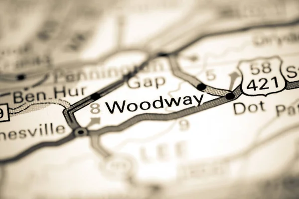 Woodway Virginie États Unis Sur Une Carte Géographique — Photo