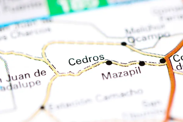 Cedros. Mexico on a map
