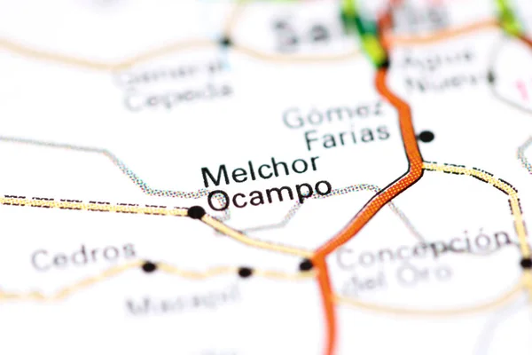 Melchor Ocampo México Sobre Mapa — Fotografia de Stock