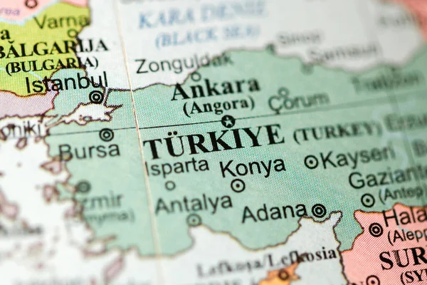 Turkiye Europa Sobre Mapa Geografia — Fotografia de Stock