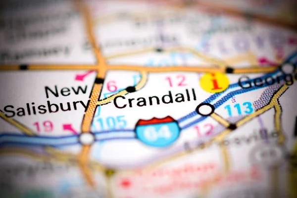 Crandall Indiana Abd Coğrafya Haritasında — Stok fotoğraf