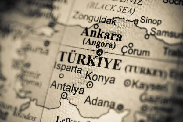 Turkiye Europa Una Carta Geografica — Foto Stock