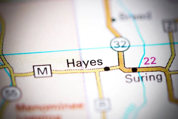 Hayes Wisconsin Eeuu Mapa — Foto de Stock