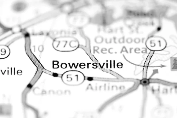 Bowersville Georgia Eeuu Mapa — Foto de Stock