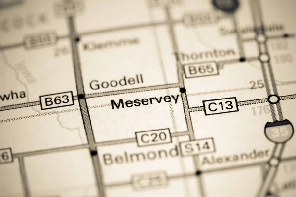 メザビー アイオワだ 地図上のアメリカ — ストック写真