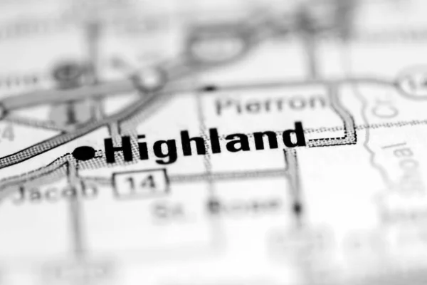 Highland Illinois Eua Sobre Mapa Geografia — Fotografia de Stock