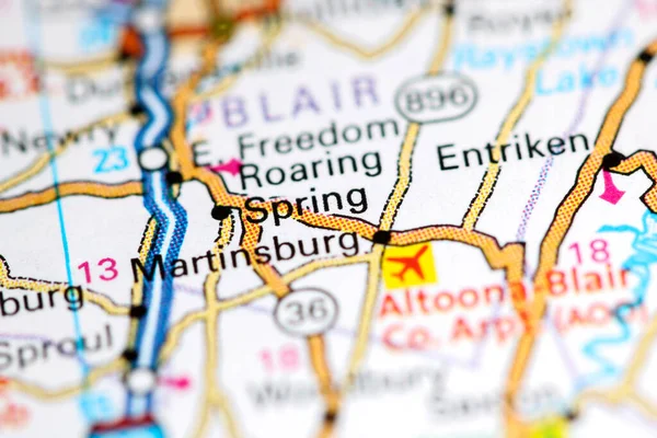 Primavera Rugiente Pennsylvania Eeuu Mapa — Foto de Stock
