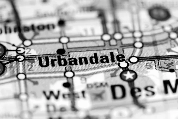 Urbandale 爱荷华州地图上的美国 — 图库照片