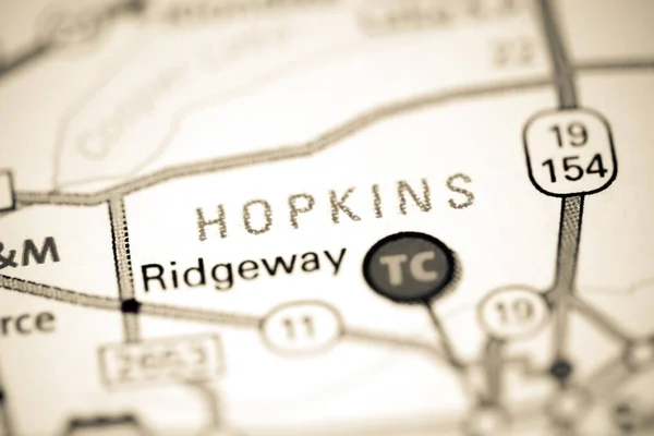 Χόπκινς Τέξας Ηπα Ένα Χάρτη — Φωτογραφία Αρχείου