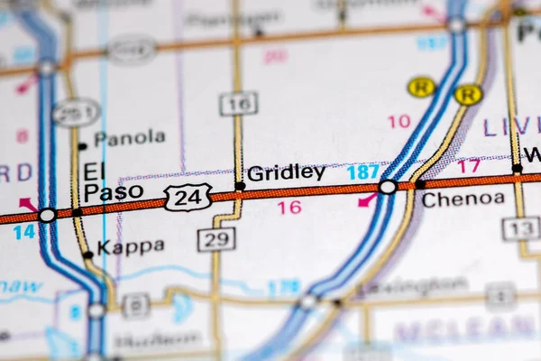 Een Gridley Illinois Usa Een Kaart — Stockfoto