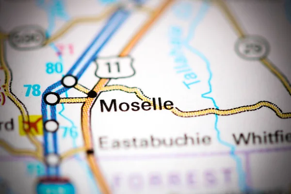 莫泽尔密西西比地图上的美国 — 图库照片