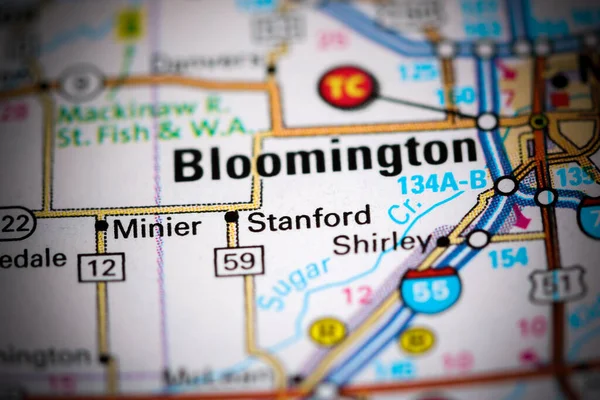 Stanford Illinois Stati Uniti Una Mappa — Foto Stock