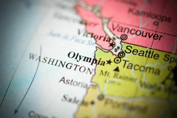 Olympia Usa Geografisk Karta — Stockfoto