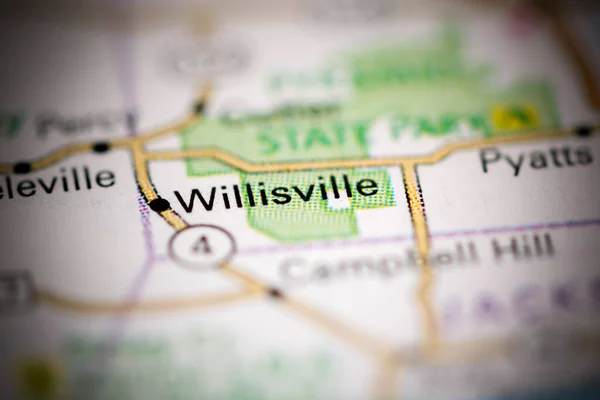 Віллісвілл Іллінойс Сша Географічній Карті — стокове фото