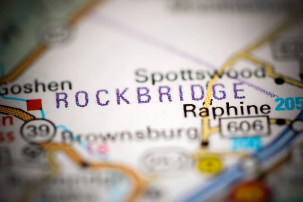 Rockbridge Virginia Eua Sobre Mapa Geografia — Fotografia de Stock